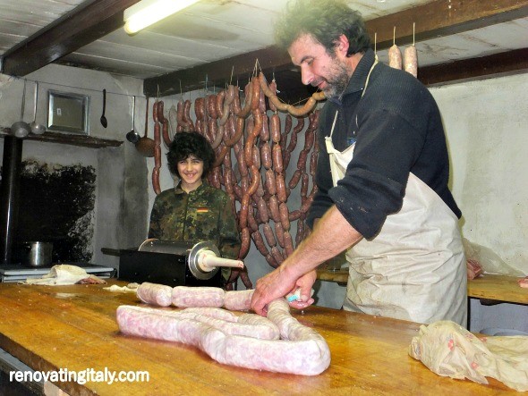 making salami