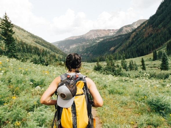 woman hiking